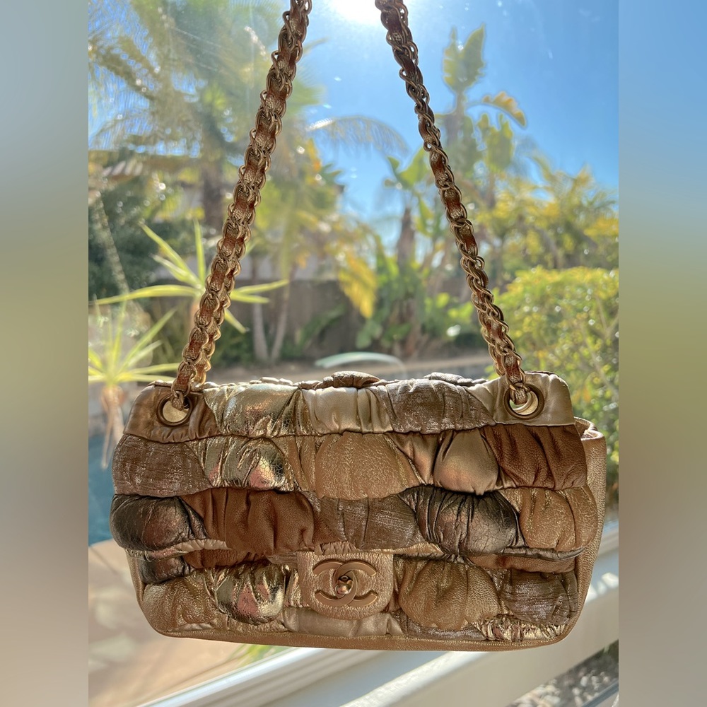 Metallic Bubble Quilt Flap Lambskin Chanel purse.
